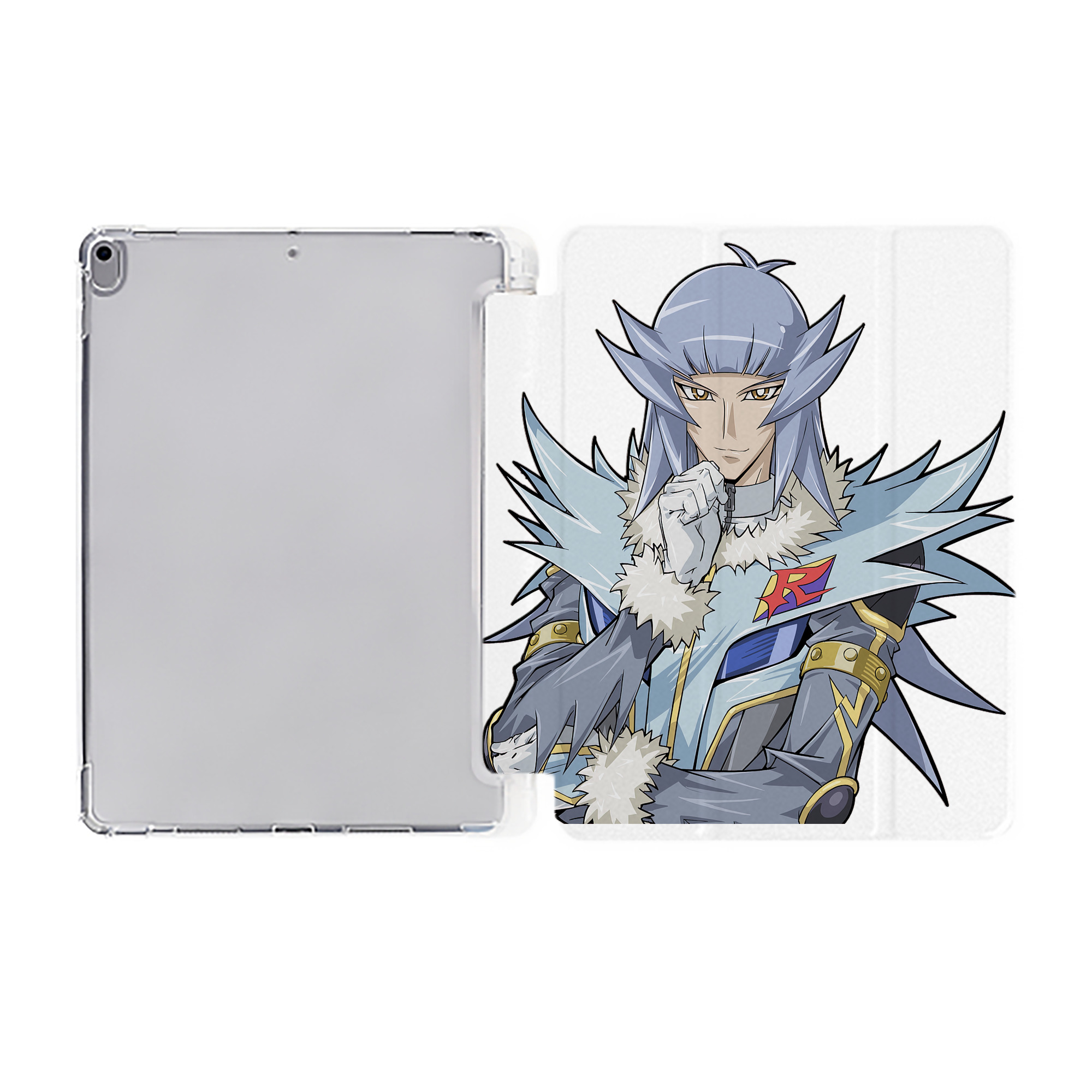 （画像用） 遊☆戯☆王 Yu-Gi-Oh! IPad ケース ペン収納付き 三つ折りスタンド PUレザー×シリコン 対応機種9.5/10.5/10.9インチ